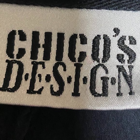 Chico's Design Black Denim Embellished Trucker Jacket sz XL - Picture 13 of 14